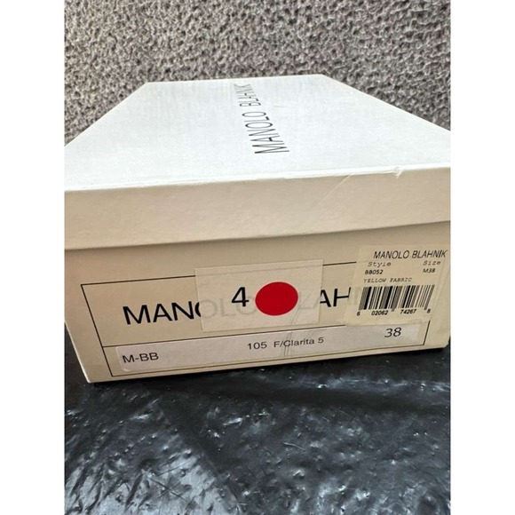 Manolo‎ Blahnik Bb Fabric 105mm Slip On Pumps Striped Rainbow Womens Size 38 EU - Picture 9 of 9